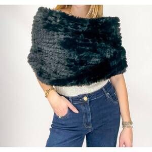 NEW FURIOUS FUR bunny hop wrap top in black
